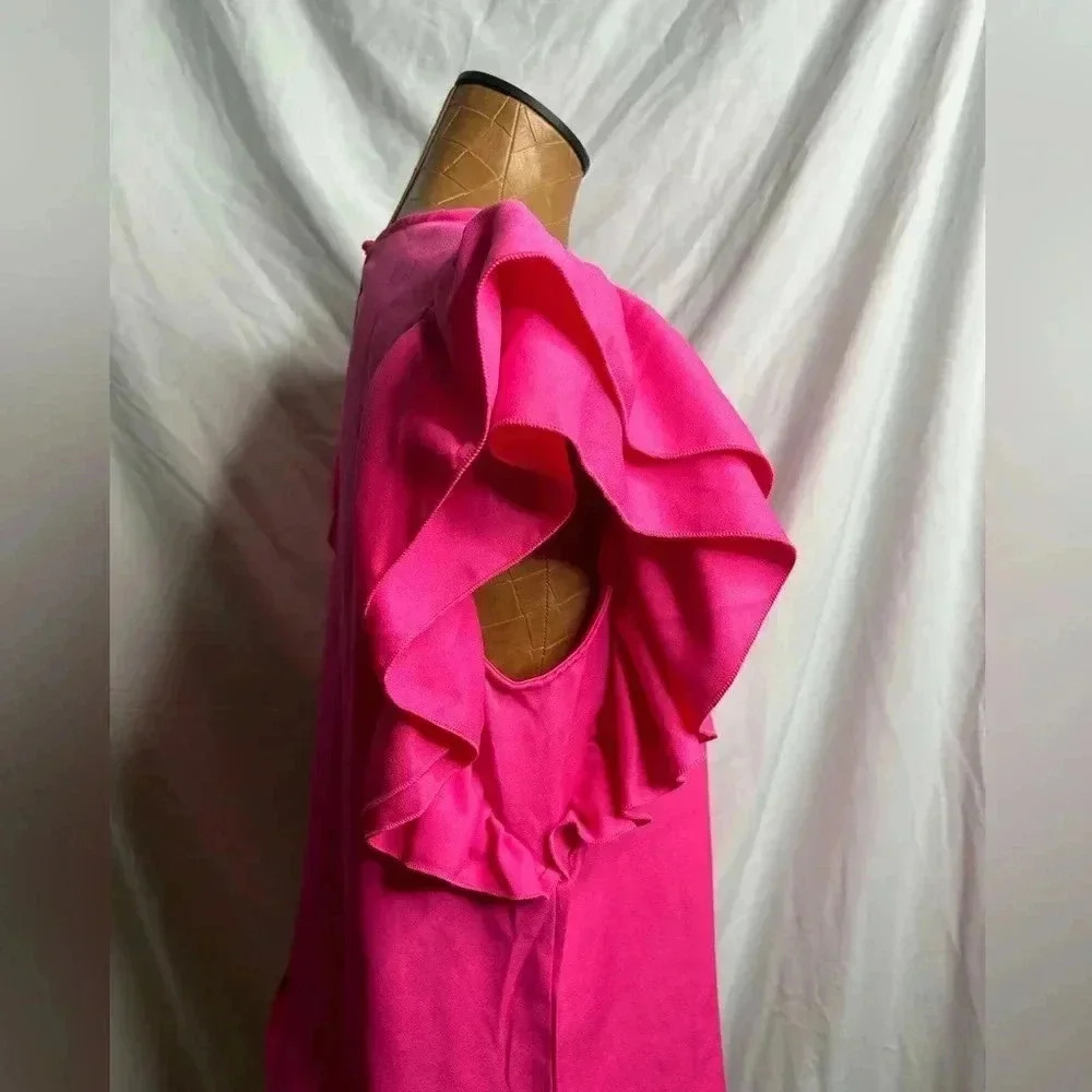 Women’s‎ Large Ruffle sleeve top- Pink Barbiecore - Picture 2 of 8
